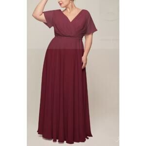 AW BRIDAL SZ 10 L burgundy Ginny formal bridesmaid party maxi dress NEW b149